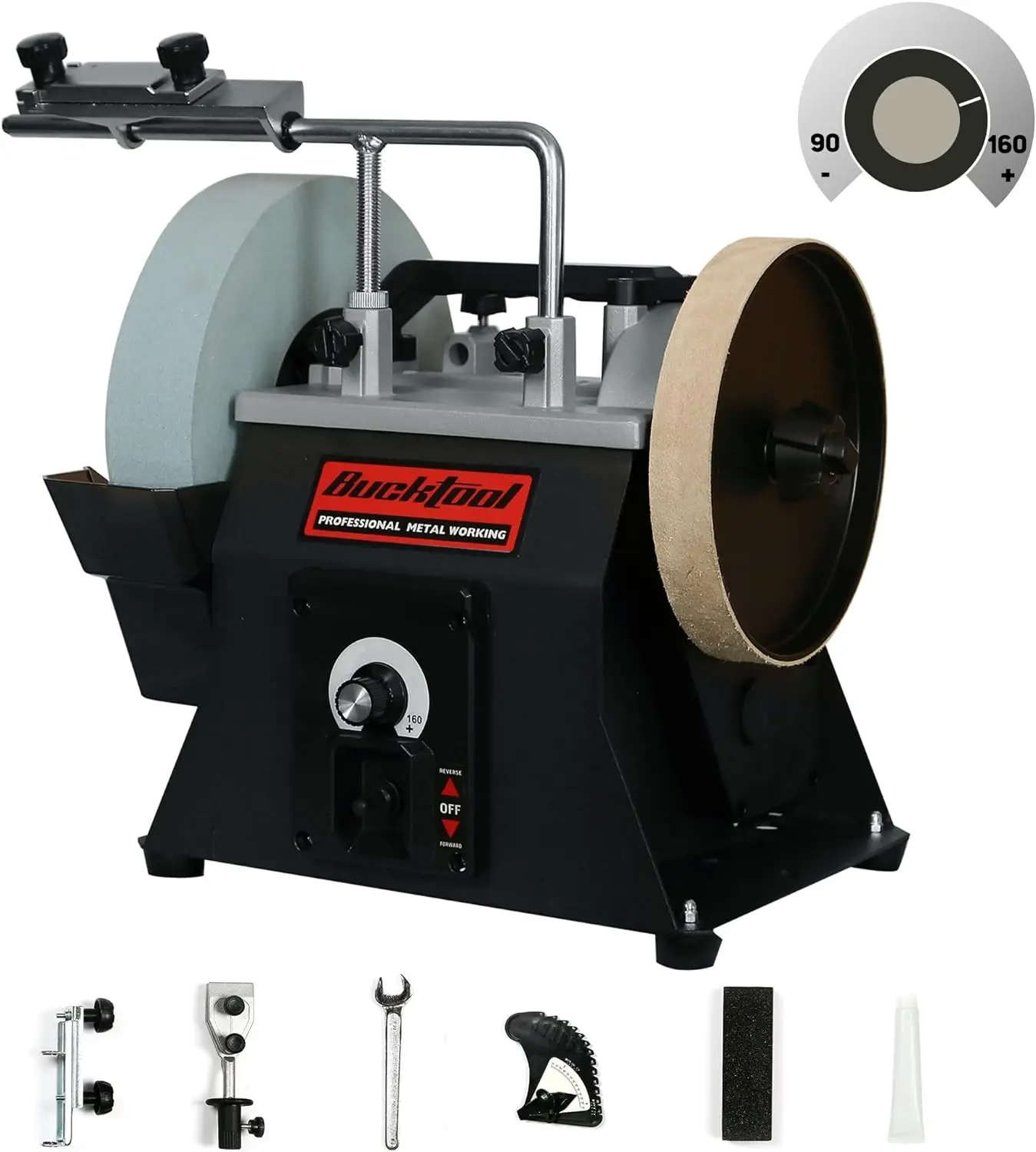 New 10-Inch Variable Speed Sharpening System 1.2-Amp Two-Direction Water Cooled Wet Stone Grinder 90-160RPM, SCM8103 | USA | HOT
New 10-Inch Variable Speed Sharpening System 1.2-Amp Two-Direction Water Cooled Wet Stone Grinder 90-160RPM, SCM8103 | USA | HOT