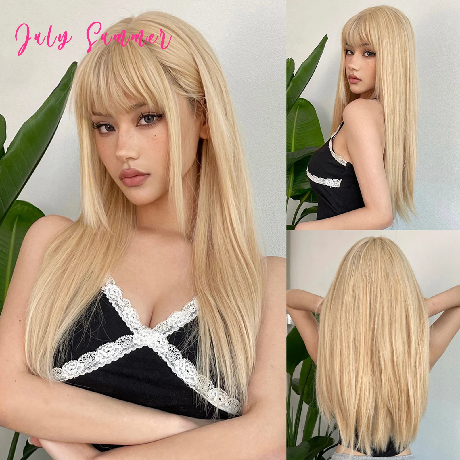 Gold Long Straight Synthetic Heat Resistant Wigs Blonde Wig with Bangs for Women Hair Wigs for Cosplay Party Halloween
Gold Long Straight Synthetic Heat Resistant Wigs Blonde Wig with Bangs for Women Hair Wigs for Cosplay Party Halloween