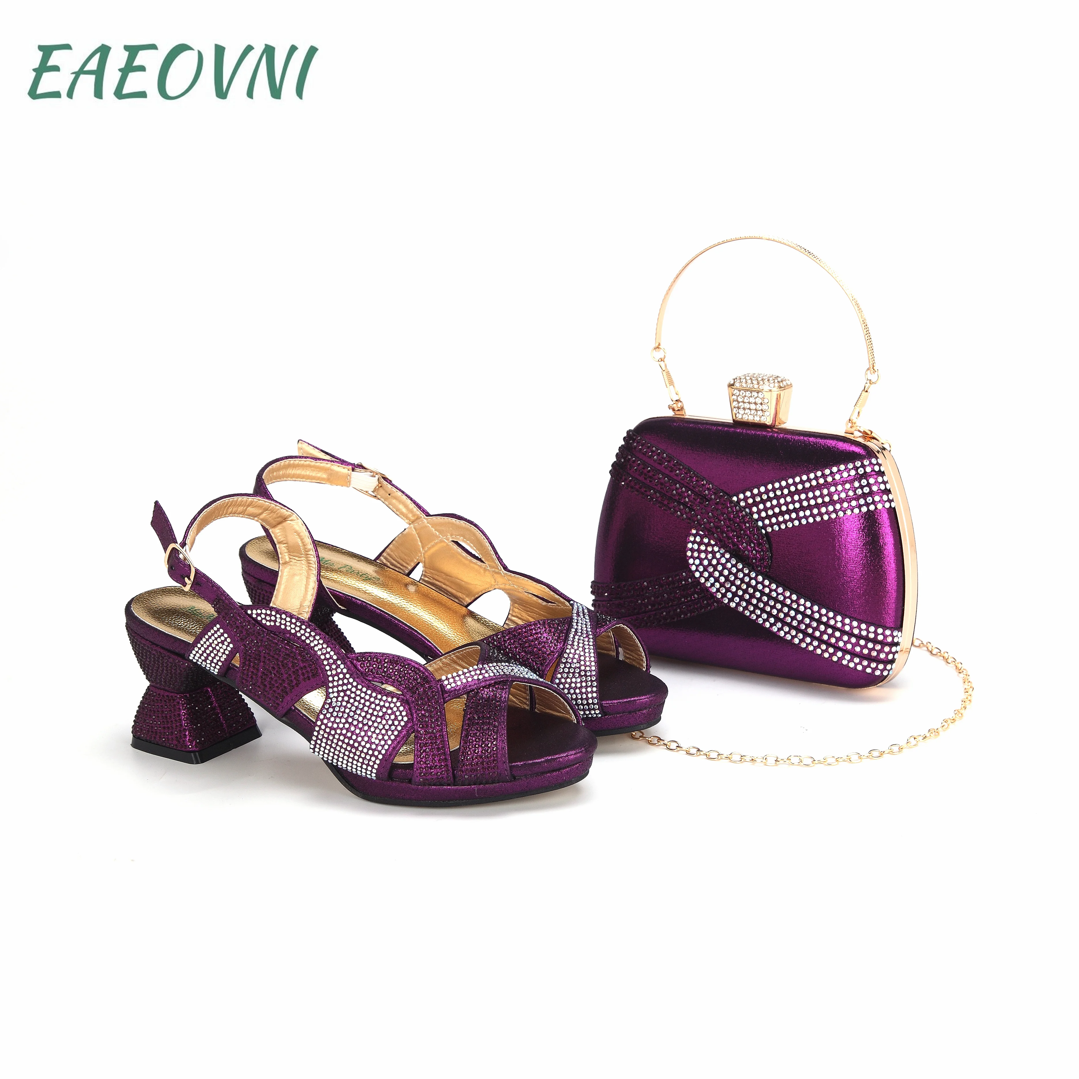 2024 High Quality Peep Toe Square Heel Ladies Shoes Mtching Bag Set in Purple Color For Women Wedding Party
2024 High Quality Peep Toe Square Heel Ladies Shoes Mtching Bag Set in Purple Color For Women Wedding Party