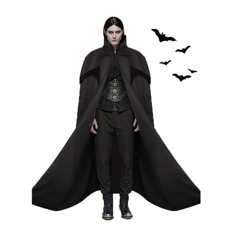 

Cosplay Medieval Men Costumes Knight Pirate Prince Gothic Retro Hooded Cloak Capes Long Robes Jackets Coat Carnival Halloween