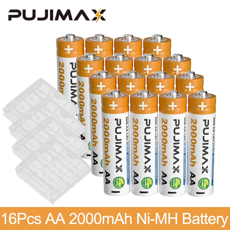 Новые Ni-MH аккумуляторы PUJIMAX 16 шт. AA 2000 мАч Безопасный Прочный для фонарика вентилятор дистанционного управления дверной звонок 1,2 в перезаряжаемая батарея
Новые Ni-MH аккумуляторы PUJIMAX 16 шт. AA 2000 мАч Безопасный Прочный для фонарика вентилятор дистанционного управления дверной звонок 1,2 в перезаряжаемая батарея