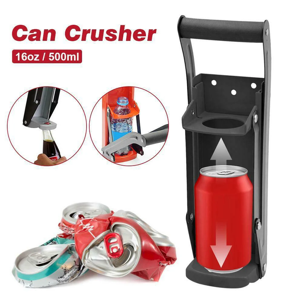 

500ml 16.9 OZ Can Press Crusher Recovery Tool Wall-mounted Beer Can Opener Multi-function Electric Bottle Opener