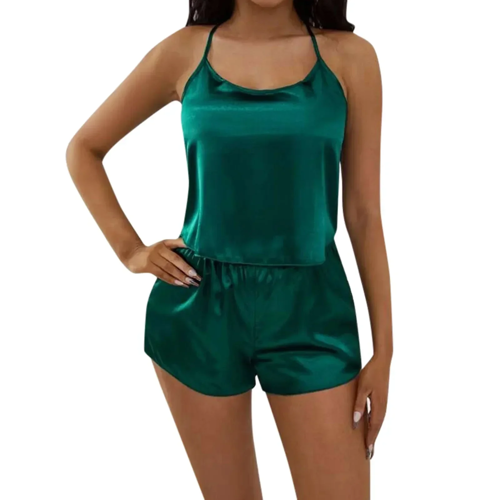Lingerie Sexy Short Women's Pants Satin Sleeveless Sleepwear Tops Female Pyjamas Nightwear Set Pajama Suit Pajamas Underwear
Lingerie Sexy Short Women's Pants Satin Sleeveless Sleepwear Tops Female Pyjamas Nightwear Set Pajama Suit Pajamas Underwear