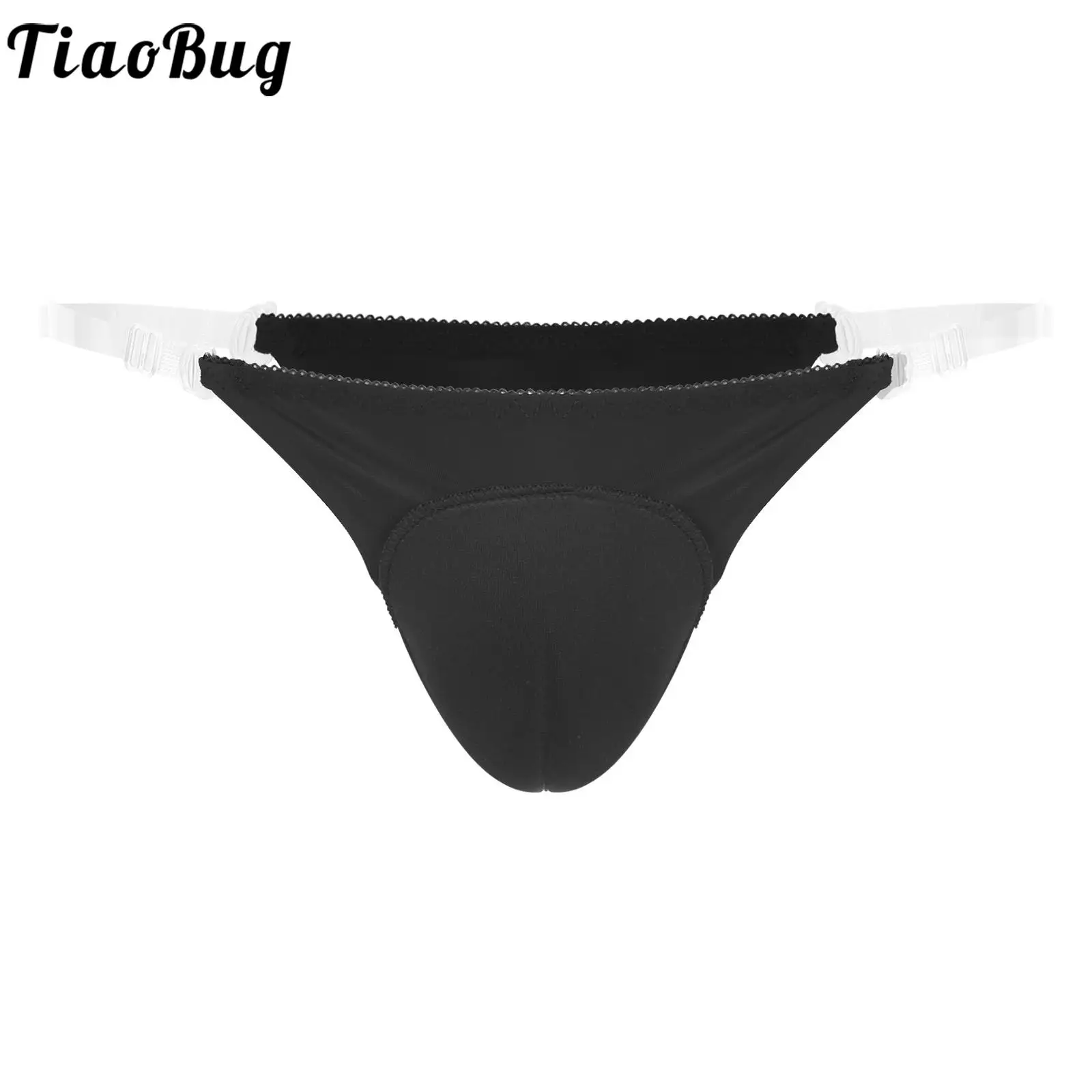 

Sexy Men Sissy Contour Pouch Panties Lace Pouch Thong Briefs Lingerie Micro Mini G-String Black Low Rise T-Back Gay Underpants