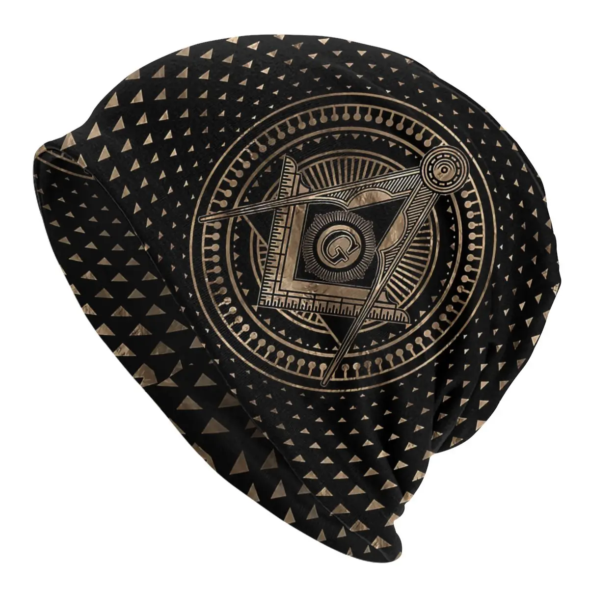 

Freemasonry Symbol Square Compasses Freemason Compass Masonic Washed Thin Bonnet Cycling Casual Beanies Protection Men Women Hat