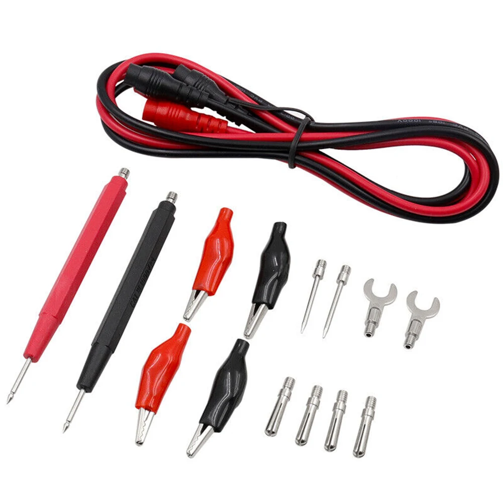 Sharp Alligator Clip Test Leads 16PCS Multimeter Banana Plug Set Conforms to Hand Shape Compatible with Most Multimeters
Sharp Alligator Clip Test Leads 16PCS Multimeter Banana Plug Set Conforms to Hand Shape Compatible with Most Multimeters