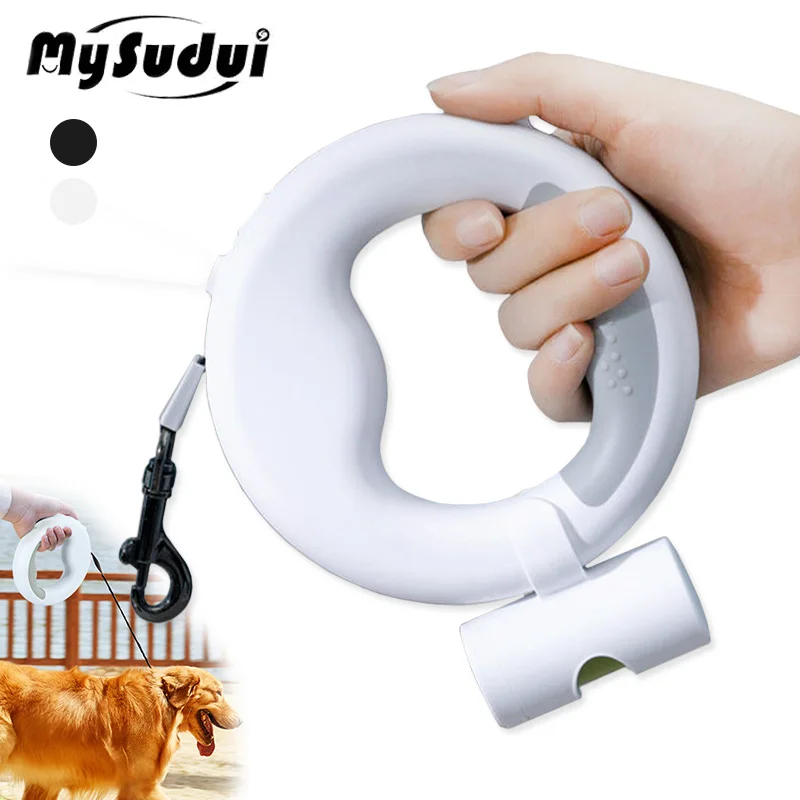 

3 In 1 Luxury Dog Leash Retractable Dogs Leash With Flashlight Poop Bag Holder No Pull For Pet Running Rechargeable Strong Lead