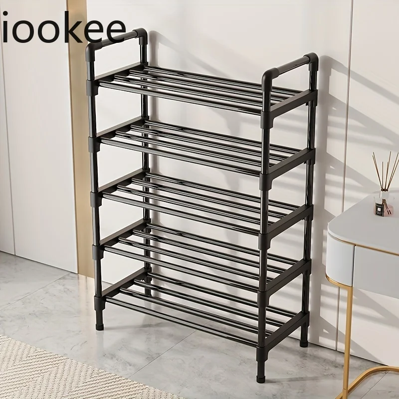 

1pc Multi-Layer Shoe Rack Shoe Storage Rack Single Row Free Standing Metal Stackable Shoe Tower Suitable For Closet Bedroom
