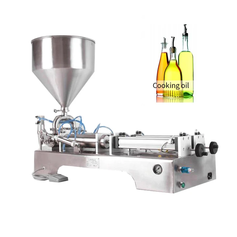 

Food Filling Machine Double Nozzle Paste Large Hopper Rotary Valve Range 100-1000ml Quantitative Filling And Package Equipment