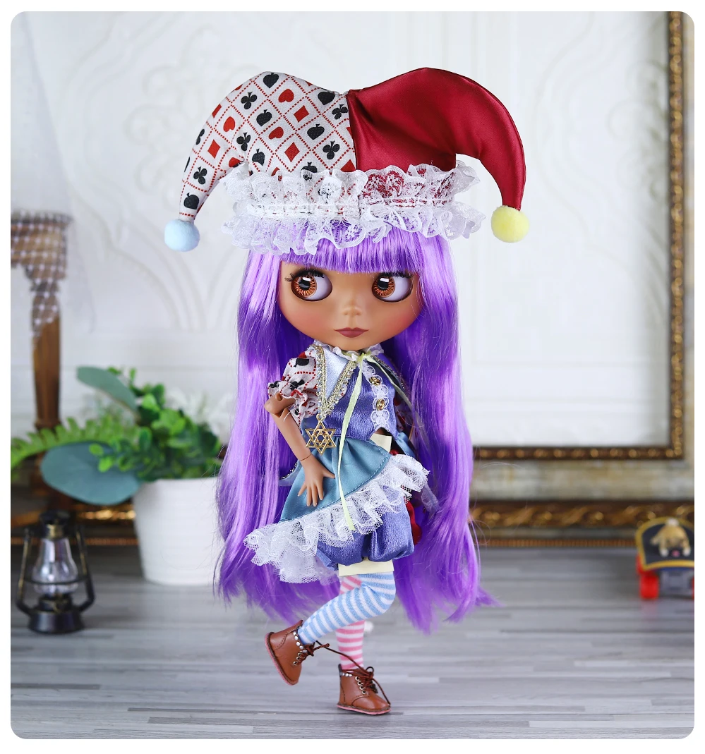 Naomi – Premium Custom Neo Blythe Doll with Purple Hair, Dark Skin & Matte Cute Face 20 Naomi – Premium Custom Neo Blythe Doll with Purple Hair, Dark Skin & Matte Cute Face 20