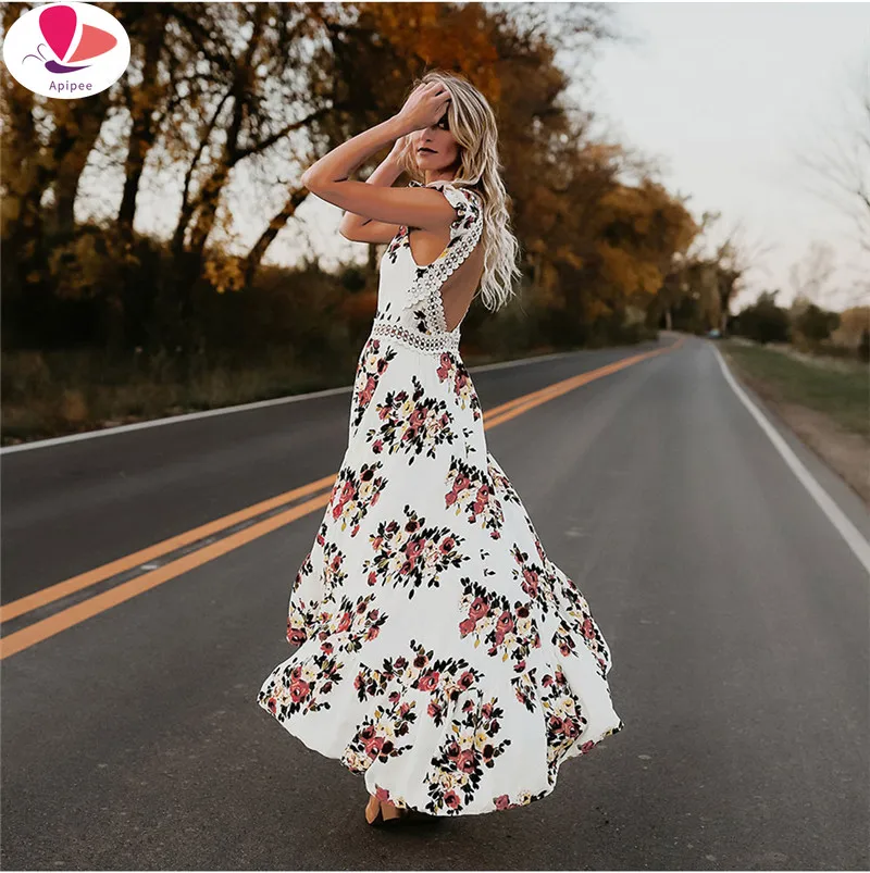 2024 Summer Deep V Neck Long Maxi Dresses Open Back Party Bohemian Vestidos Woman Boho Backless Irregular Floral Pinted Vestidos
2024 Summer Deep V Neck Long Maxi Dresses Open Back Party Bohemian Vestidos Woman Boho Backless Irregular Floral Pinted Vestidos