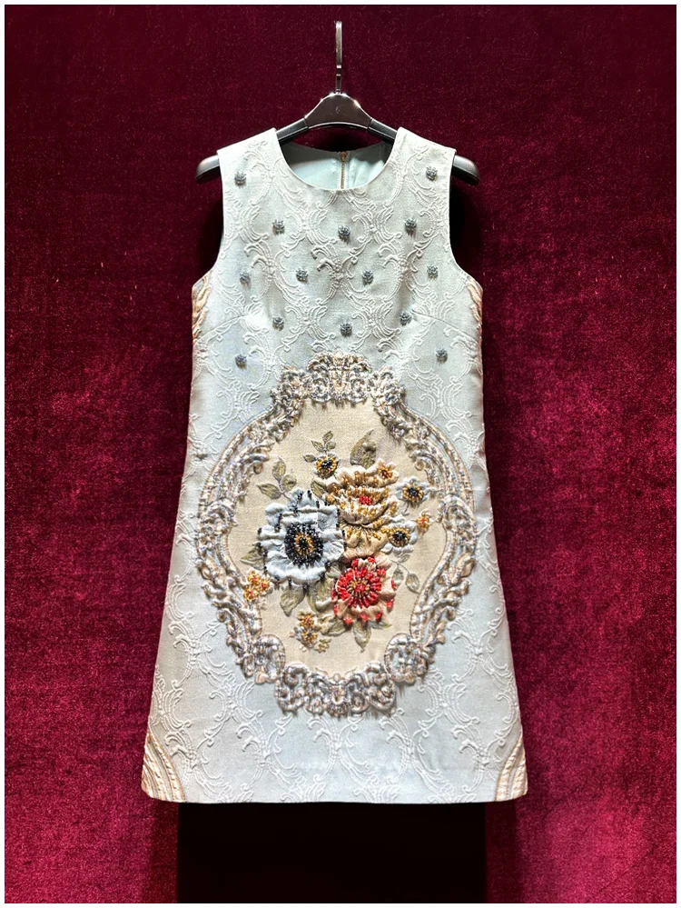 Europe and the United States women's 2024 summer new Round neck Sleeveless beaded court flower print fashion Dress
Europe and the United States women's 2024 summer new Round neck Sleeveless beaded court flower print fashion Dress