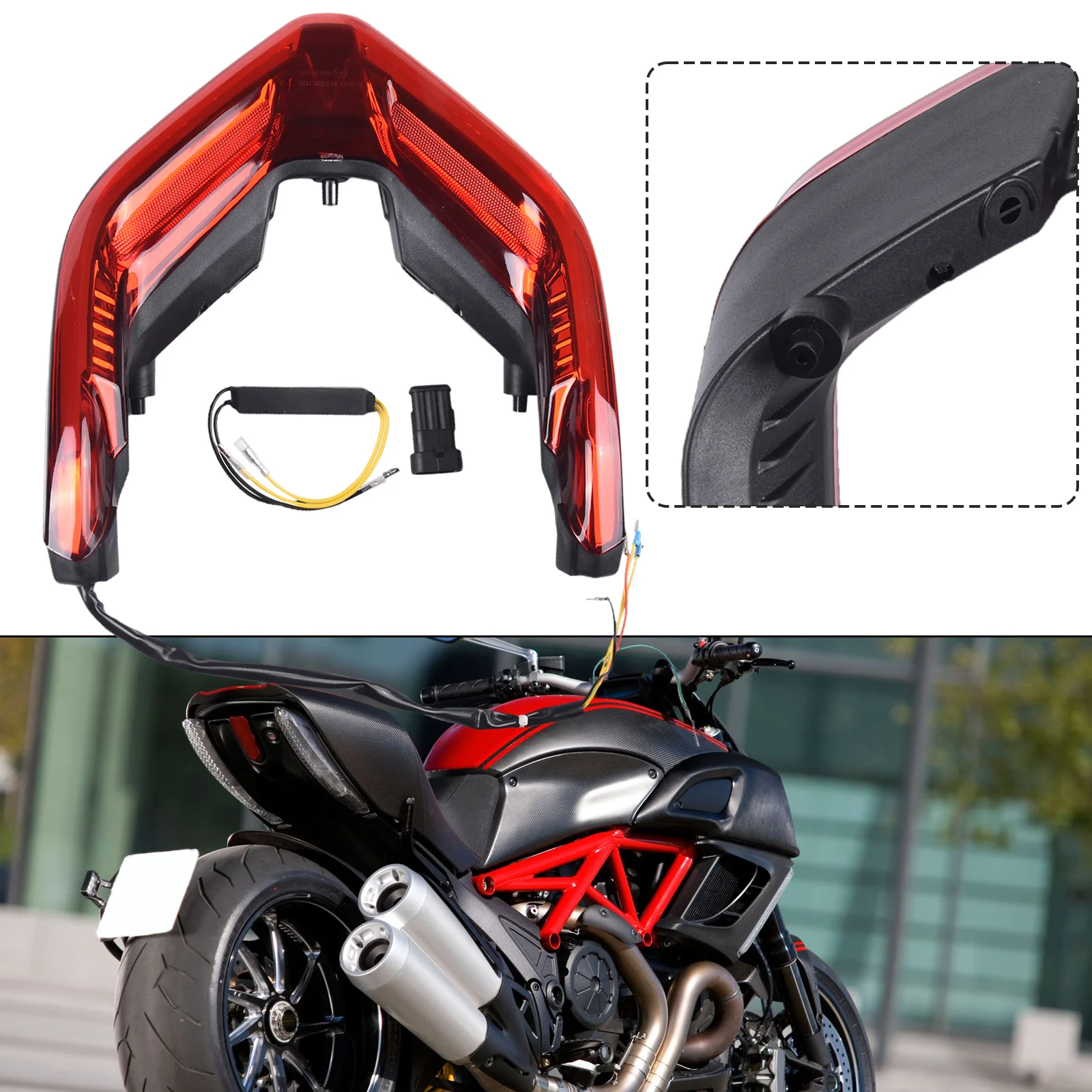 For DUCATI PANIGALE V2 / V4 / 2018-2022 12V Yellow + Red LED Tail Light Turn Signal Integrated Accessories For Vehicles
For DUCATI PANIGALE V2 / V4 / 2018-2022 12V Yellow + Red LED Tail Light Turn Signal Integrated Accessories For Vehicles