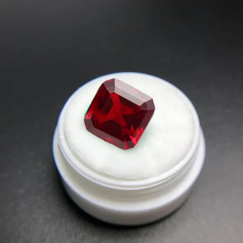 

Professional Ruby Square Cut 10×10mm Premium VVS Loose Gemstone Passed UV Test Ruby for Collections and Jewelry Making