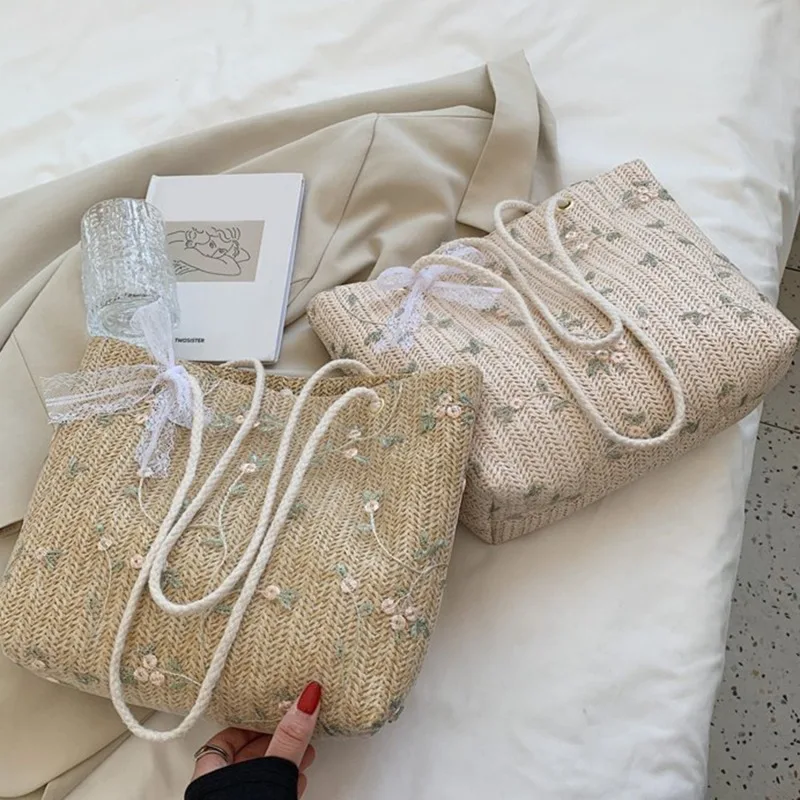 Fashion Woven Handbags For Women All-Match Women's Bag Portable Bucket Bag Luxury Designer Handbag Summer Picnic Bags
Fashion Woven Handbags For Women All-Match Women's Bag Portable Bucket Bag Luxury Designer Handbag Summer Picnic Bags