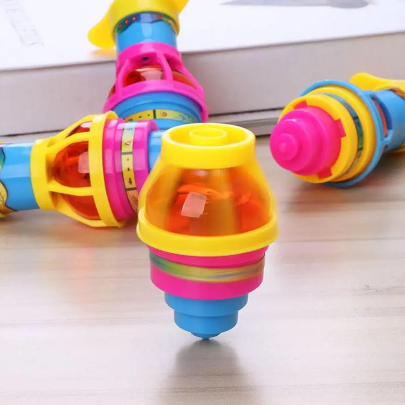 

Children's Toys Bagged Round Luminous Toy Boys Girls Light Music Rotating Gyro Spinning Top Fidget Spinner Children Classic Toys