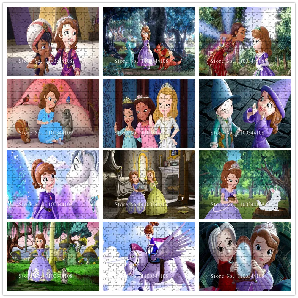 

Sophia Princess Jigsaw Puzzles Children Early Education Puzzle 300/500/1000 Pcs Disney Cartoon Puzzles Girl Toys Birthday Gift