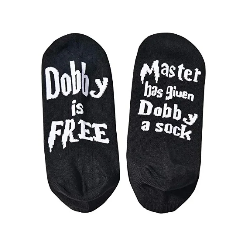 

Unisex Novelty Socks Master Has Given Dobby A Sock Dobby Is Free Funny Socks Soft Cotton Casual Print Letter Socks For Women