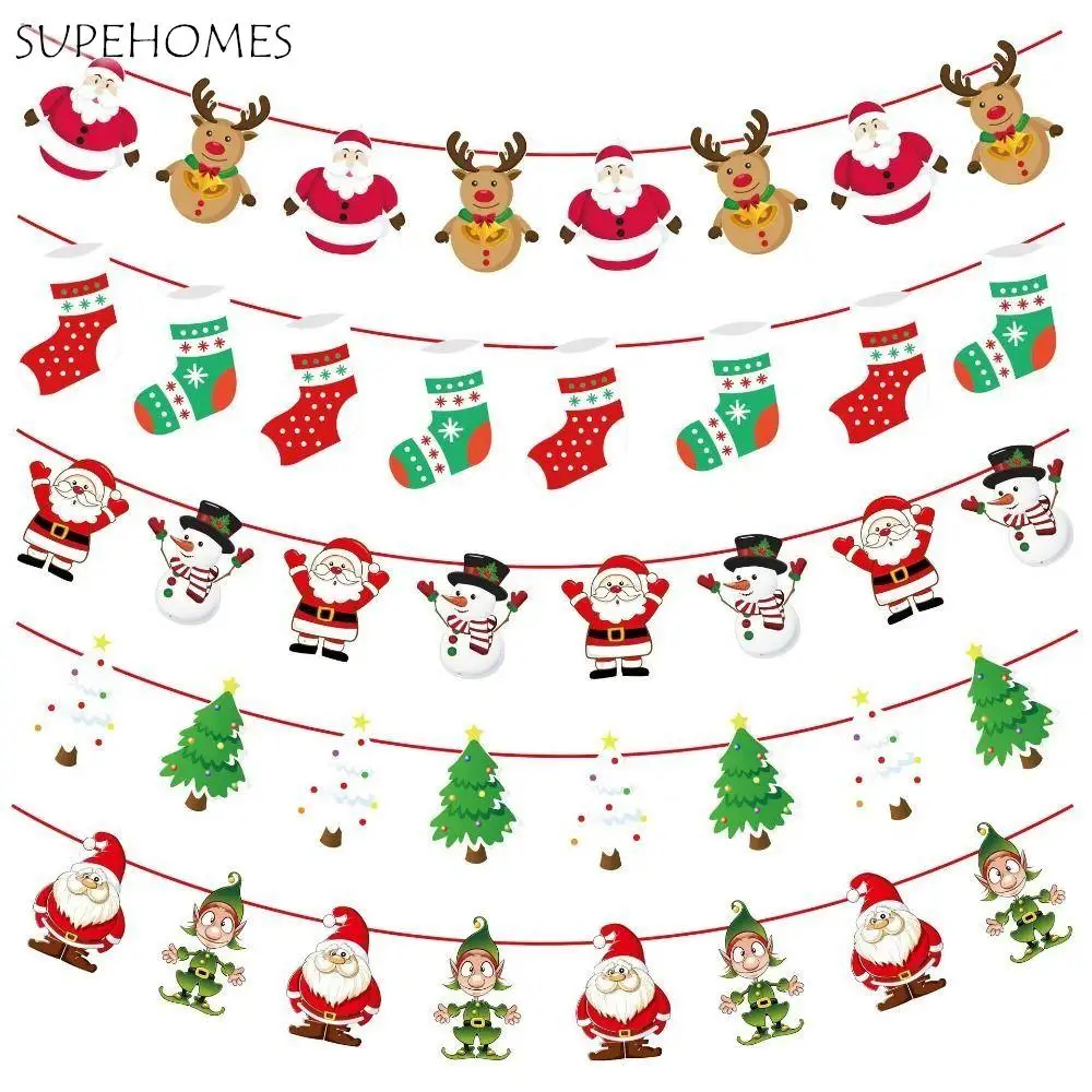 Christmas Holiday Party Garland Banner Paper Flags Hanging Ornaments Santa Claus Snowman Christmas Tree Decoration
Christmas Holiday Party Garland Banner Paper Flags Hanging Ornaments Santa Claus Snowman Christmas Tree Decoration
