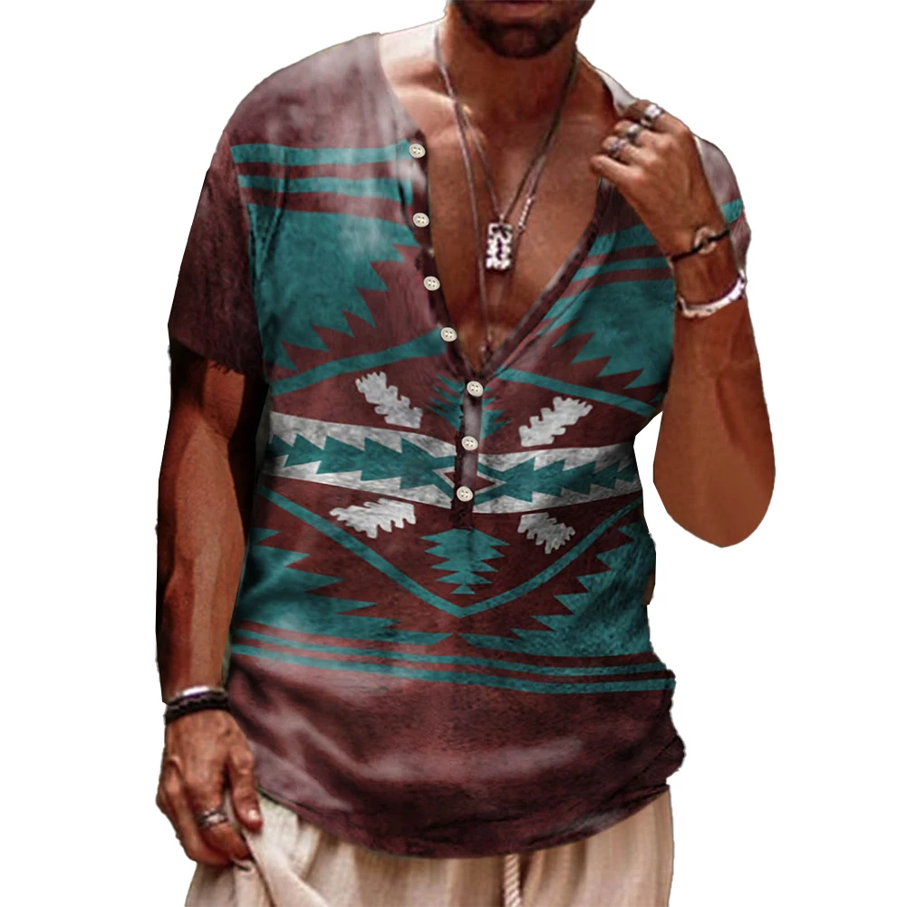 T-shirts Men Vintage Printed Short Sleeve T-Shirt Henley Neck Summer Sports Gym Muscle Fitness Tee Tops Bohemian Style Blouse
T-shirts Men Vintage Printed Short Sleeve T-Shirt Henley Neck Summer Sports Gym Muscle Fitness Tee Tops Bohemian Style Blouse