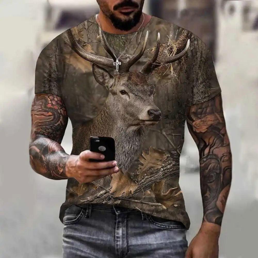 2022 Summer New Men's T-Shirts 3D Camouflage Fox Print Oversized Casual Shirts Unisex Harajuku Style Polyester Material
2022 Summer New Men's T-Shirts 3D Camouflage Fox Print Oversized Casual Shirts Unisex Harajuku Style Polyester Material