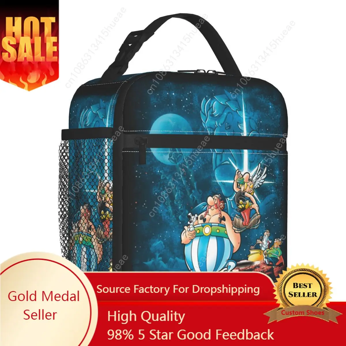 

Gaul Wars Resuable Lunch Boxes Women Multifunction Asterix And Obelix Cooler Thermal Food Insulated Lunch Bag Office Work