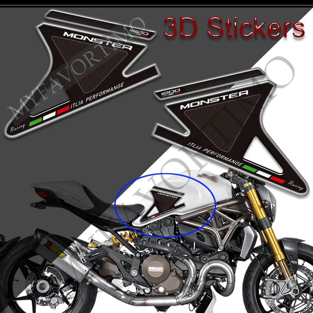 

For Ducati Monster 1200 S R 1200S Motorcycle Stickers Decals Gas Fuel Oil Kit Knee Protection TankPad Tank Pad Grips
