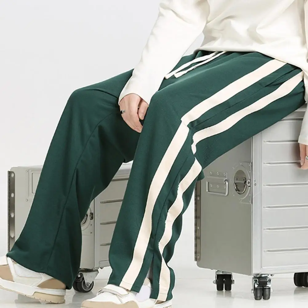 Men Sweatpants Sports Pants Men's Wide Leg Striped Sweatpants with Drawstring Elastic Waist Deep Crotch for Sports Jogging Soft
Men Sweatpants Sports Pants Men's Wide Leg Striped Sweatpants with Drawstring Elastic Waist Deep Crotch for Sports Jogging Soft