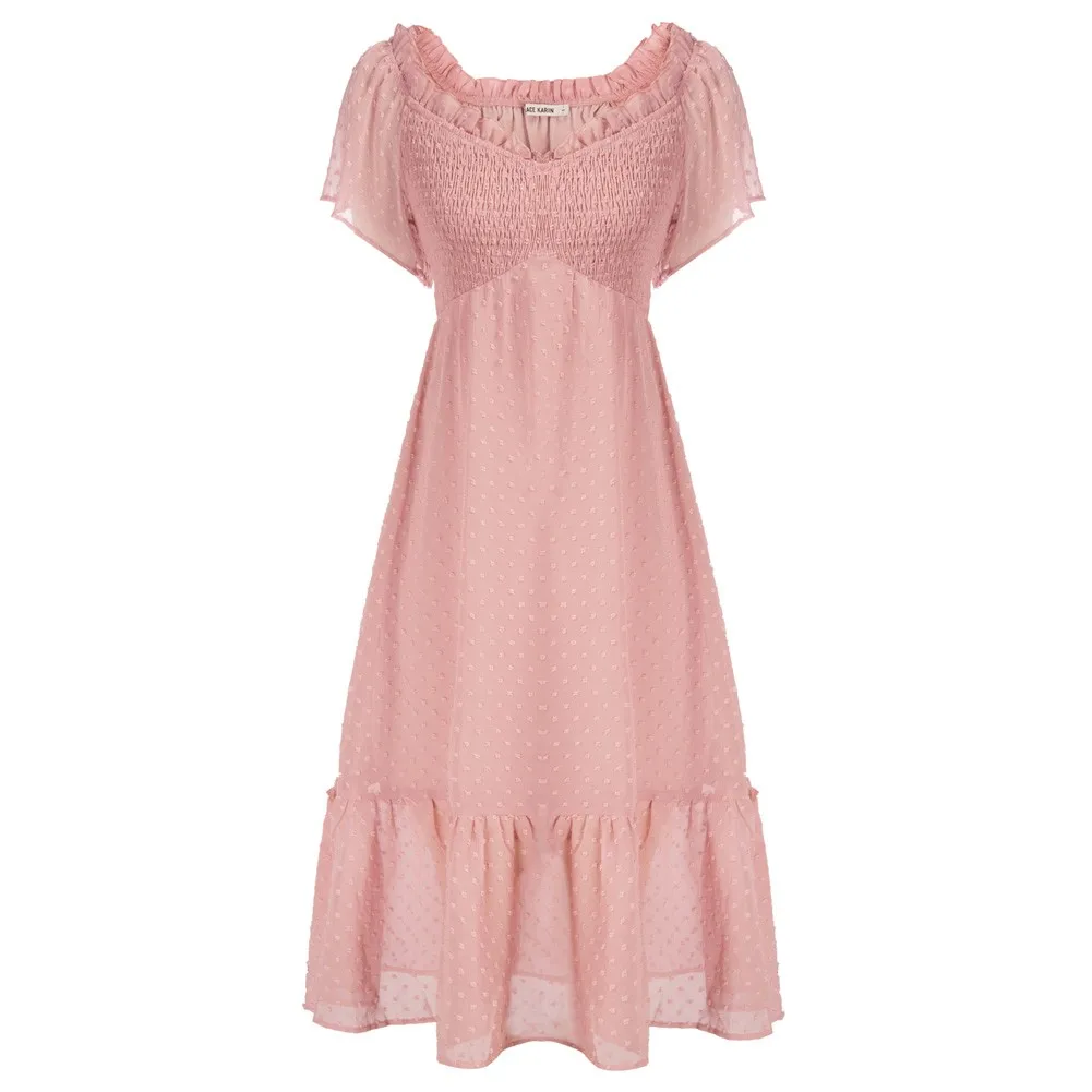 GK Women Dress Smocked Bodice Summer Fashion Romantic Elegant Short Sleeve V-Neck Flared A-Line Dress Holiday Big Sale
GK Women Dress Smocked Bodice Summer Fashion Romantic Elegant Short Sleeve V-Neck Flared A-Line Dress Holiday Big Sale