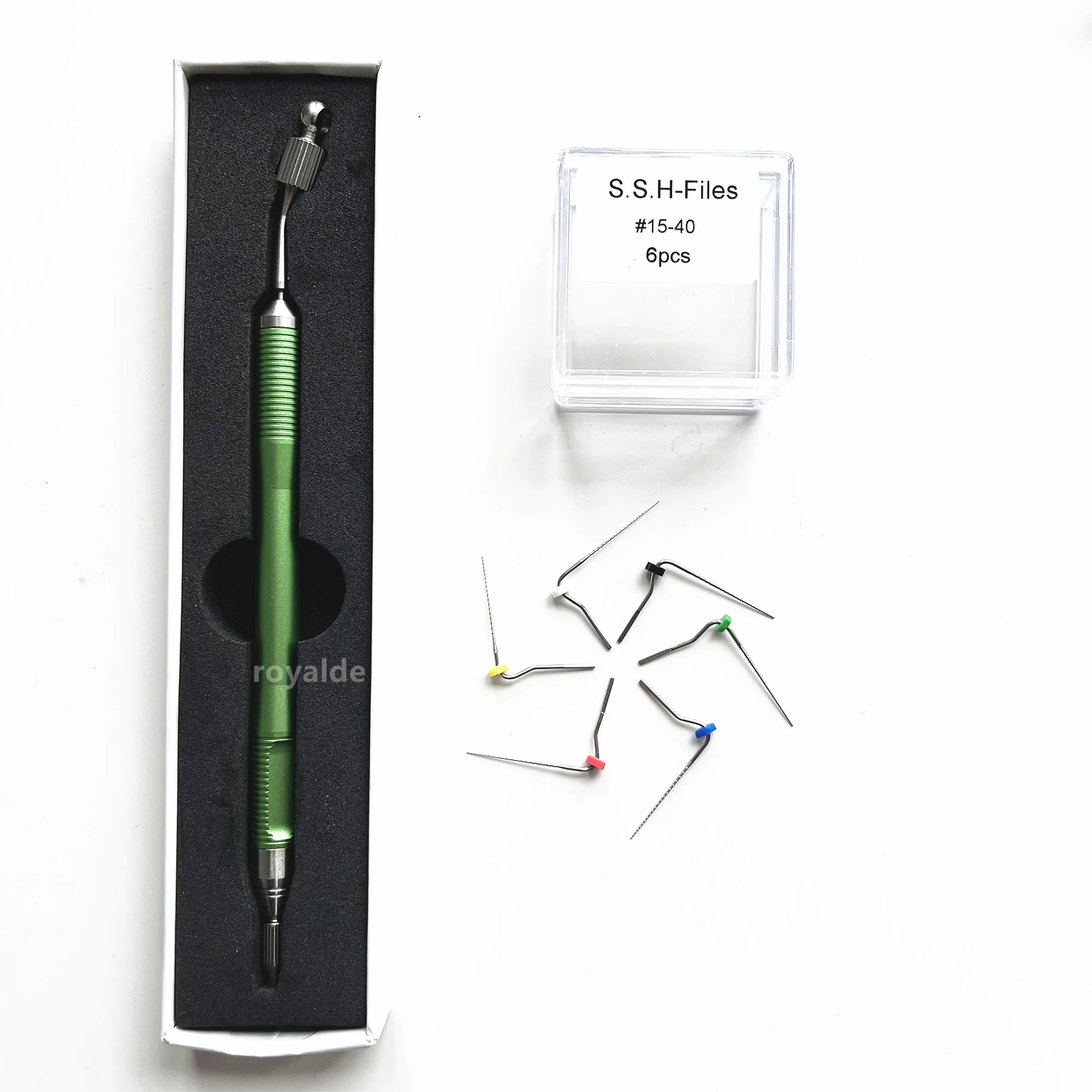 Dental Endodontic Micro Therapy Scope H-Files #15-40 Hand File Holder Two in One Root Canal Clean Geen 
Dental Endodontic Micro Therapy Scope H-Files #15-40 Hand File Holder Two in One Root Canal Clean Geen