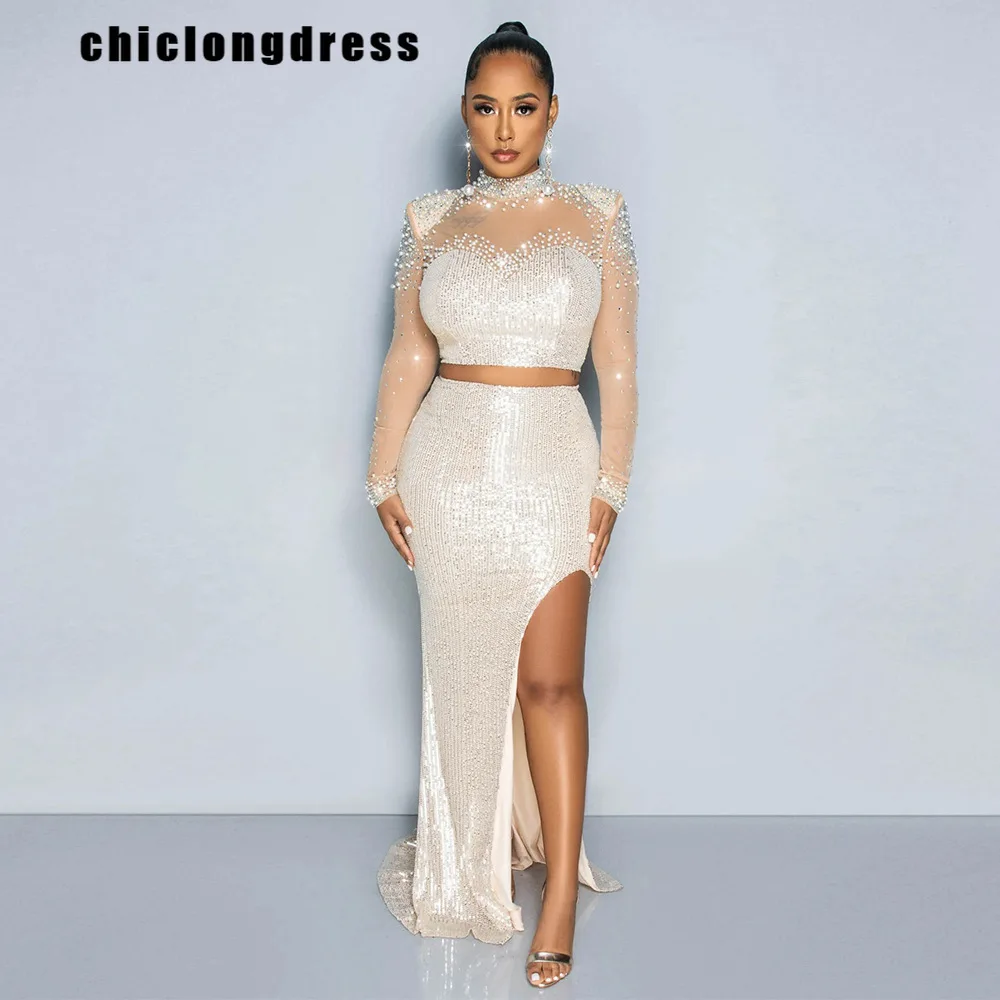 Autumn Winter Luxury Diamond Two Piece Set Two Piece Set Women Fashion Sexy Mesh Top Split Long Dress Two Piece Set Women
Autumn Winter Luxury Diamond Two Piece Set Two Piece Set Women Fashion Sexy Mesh Top Split Long Dress Two Piece Set Women