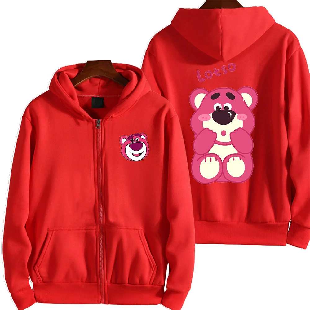 

Disney Cartoon Bear Strawberry Bear Printed Hoodie for Men and Women Couples Cartoon Bear Leisure Sports Street Hoodie