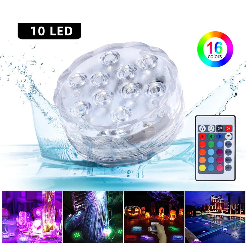 10leds RGB Night Light Submersible Light Underwater LED Swimming Pool Light for Outdoor Vase Fish Tank Pond Disco Wedding Party
10leds RGB Night Light Submersible Light Underwater LED Swimming Pool Light for Outdoor Vase Fish Tank Pond Disco Wedding Party