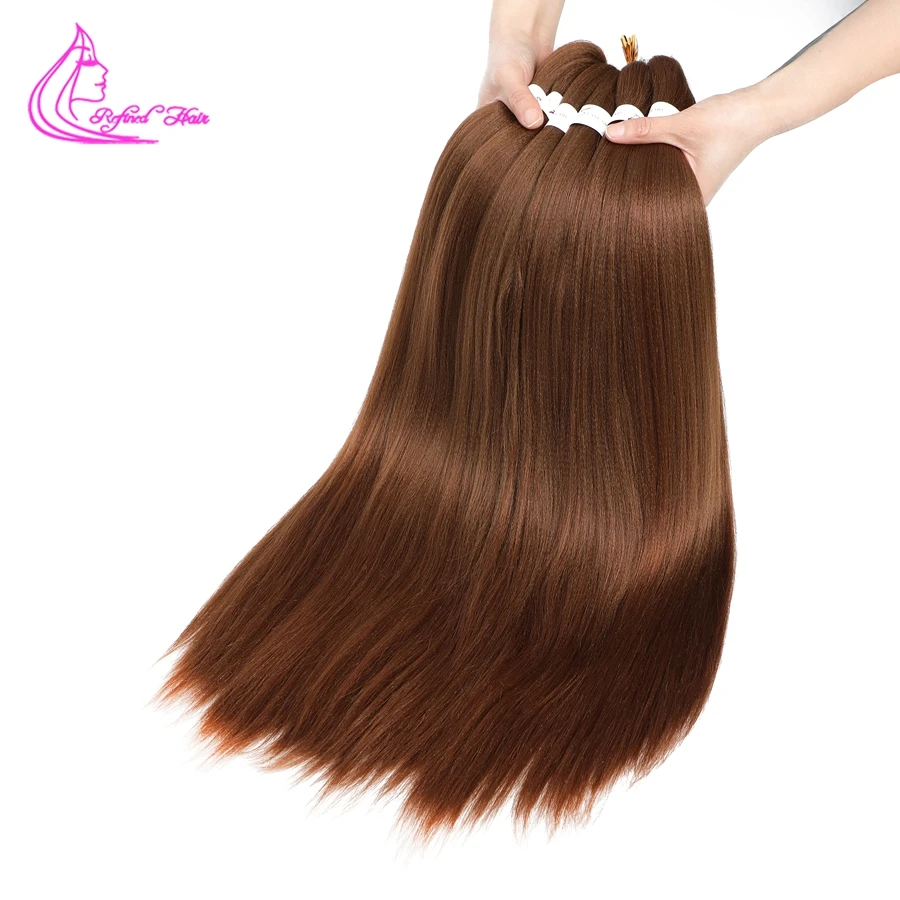 Brown Braiding Hair Pre Stretched 26 Inch Auburn Soft Yaki Texture Hot Water Setting Synthetic Hair Extensions For Braids
Brown Braiding Hair Pre Stretched 26 Inch Auburn Soft Yaki Texture Hot Water Setting Synthetic Hair Extensions For Braids