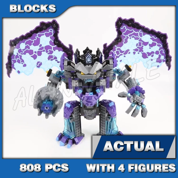 

808pcs Nexoes Knights The Stone Colossus of Ultimate Destruction Shield Glider 10705 Building Blocks Set Compatible with Model