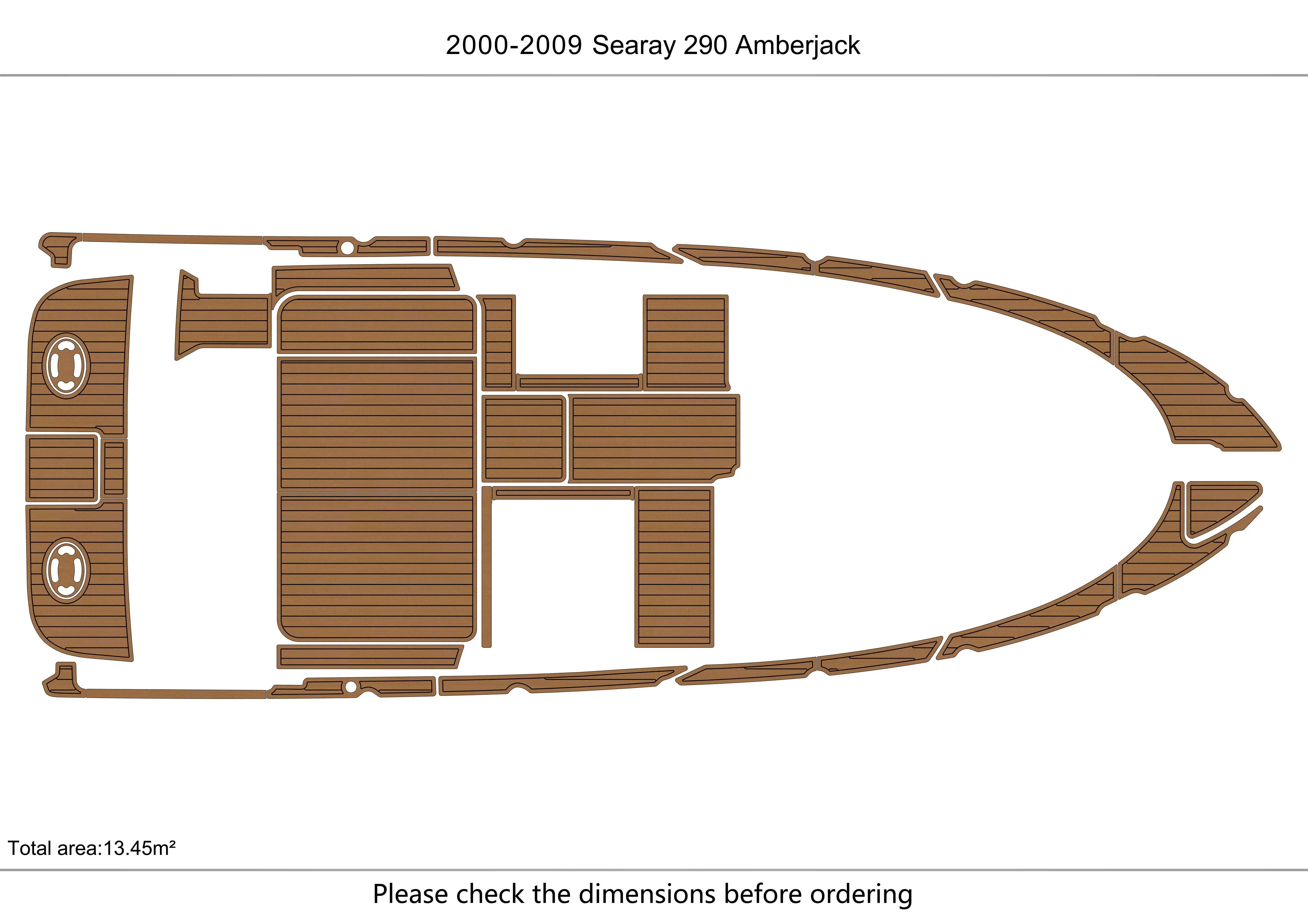 

2000-2009 Searay 290 A Cockpit swimming platform 1/4" 6mm EVA fAUX carpet Water Ski Yacht Fishing Boat Non-slip mat floor