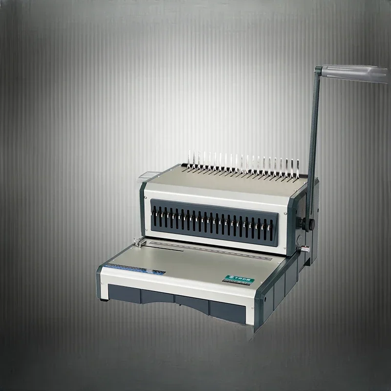 S160 rubber ring binding machine clamp strip text comb full draw knife 21 hole office punch machine hot sale 
S160 rubber ring binding machine clamp strip text comb full draw knife 21 hole office punch machine hot sale