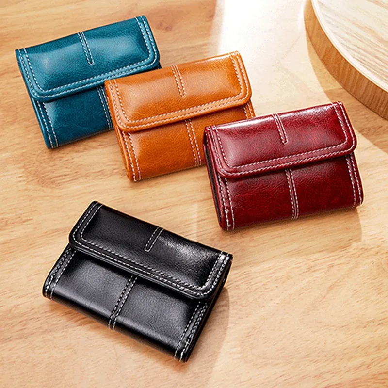 

Короткий кошелек для женщин, Дамский бумажник с кармашком для мелочи, маленькая Дамская кредитница, мини-клатч на защелке, сумочка-аккордеон