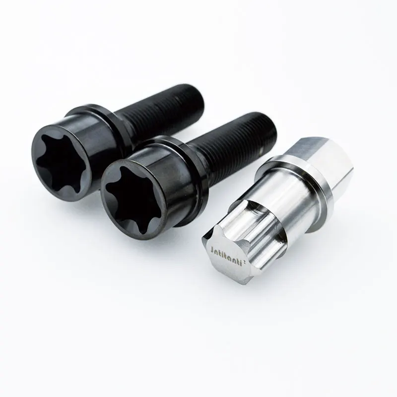 

Jntitanti 10.9 Grade Anti-theft Gr.5 Titanium Alloy Ti-6Al-4V Wheel hub Bolts With key M14*1.5*28-40 For VW AUDI