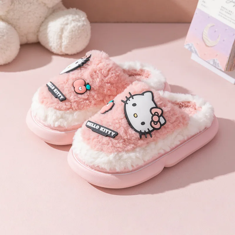 Sanrio Anime Autumn and Winter New Hello Kitty Kuromi Cinnamoroll Plush Slippers Indoor Thick Sole Warm Cute Girl Home Shoes
Sanrio Anime Autumn and Winter New Hello Kitty Kuromi Cinnamoroll Plush Slippers Indoor Thick Sole Warm Cute Girl Home Shoes