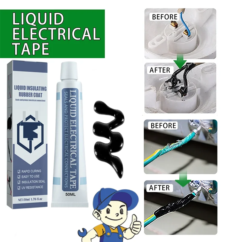 Waterproof Liquid Insulation Tape Liquid Insulating Tape Repair Rubber Electrical Wire Cable Coat Fix Liquid Insulation Paste
Waterproof Liquid Insulation Tape Liquid Insulating Tape Repair Rubber Electrical Wire Cable Coat Fix Liquid Insulation Paste