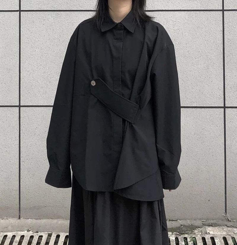 Black Shirts Irregular Women Korean Long Sleeve Dark Academic Blouse Harajuku Female Solid Fashion Streetwear Unisex Chic Tops
Black Shirts Irregular Women Korean Long Sleeve Dark Academic Blouse Harajuku Female Solid Fashion Streetwear Unisex Chic Tops