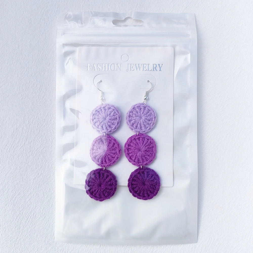 Pink Crochet Long Drop Earrings - Handknit Statement Jewelry 9 S23a7fdcc90ee4449a70e6debe6b74e7er