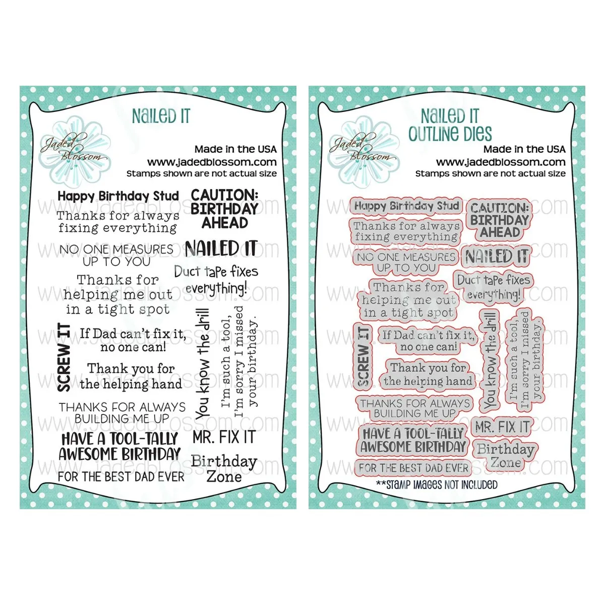 

Happy Father's Day Sentiments Clear Stamps Nailed It Wishes Frames Cutting Dies Die Cuts for Card Making DIY Scrapbooking Decor