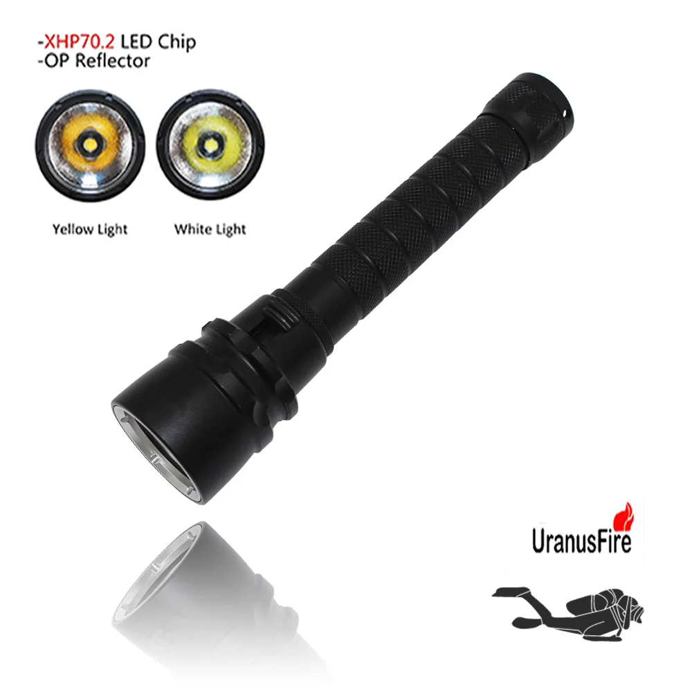 XHP70 LED Yellow/White Light 4000 Lumens Diving Flashlight 18650 Torch Underwater 100M xhp70.2 spearfishing led diving lamp
XHP70 LED Yellow/White Light 4000 Lumens Diving Flashlight 18650 Torch Underwater 100M xhp70.2 spearfishing led diving lamp