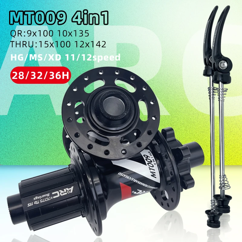 

Arc Cubes Mtb Bicycle Hub Mt009 4 in 1 Bike Hub 28 / 32 / 36 Holes Bearing Bmx Rear Hub HG XD Freehub Micro Spline 12 V Cube