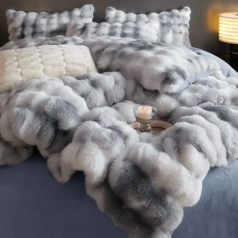 Rabbit Plush Four Piece Milk Plush Bed with Double Thickened Plush Flannel Duvet Cover Sheet
Rabbit Plush Four Piece Milk Plush Bed with Double Thickened Plush Flannel Duvet Cover Sheet