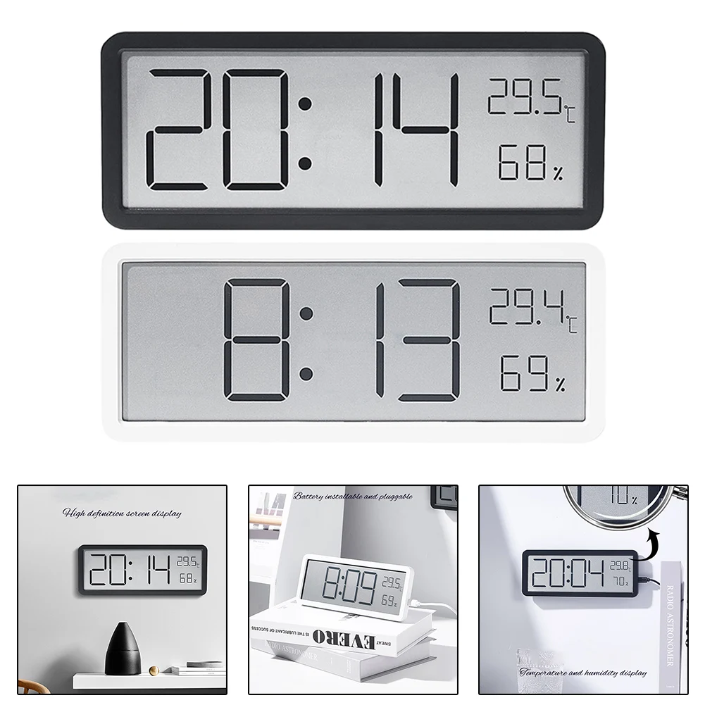 Wall Clock With LED Display Temperature Humidity Display Electronic Clock Household Desktop Wall Decoration 20.2x2x8cm ABS
Wall Clock With LED Display Temperature Humidity Display Electronic Clock Household Desktop Wall Decoration 20.2x2x8cm ABS