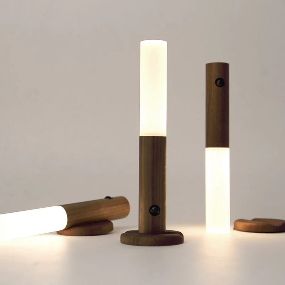 Wooden Storage Base Sensor Night Light Rechargeable Cordless Night Lamp For Bedroom 
Wooden Storage Base Sensor Night Light Rechargeable Cordless Night Lamp For Bedroom