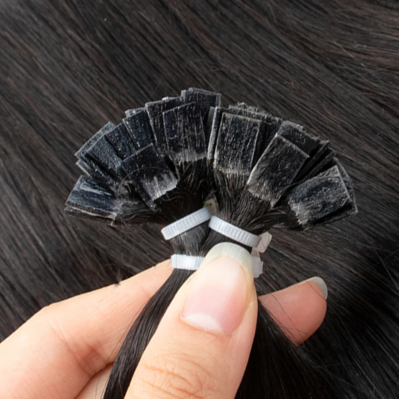 

Flat Tip Keratin Human Hair Extensions 14 18 inches Natural Black 1B Hot Fusion Hair 50g/pack 50strands